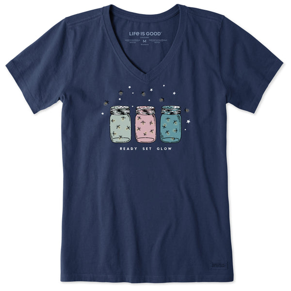 life is good Women's Ready Set Glow Short Sleeve Crusher Vee