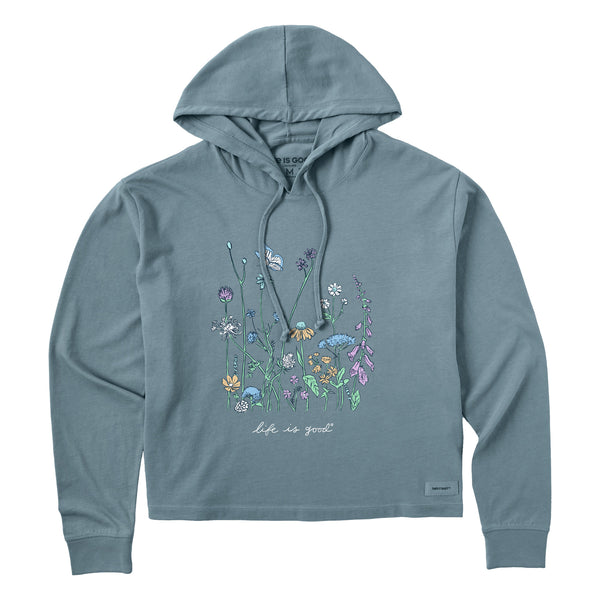 Life Is Good Women's Realaxed Wildflowers Crusher Boxy Hoodie