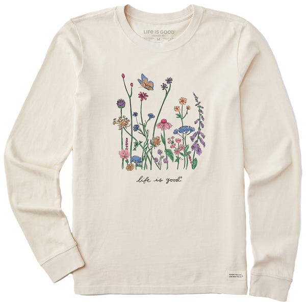 life is good Women's Realaxed Wildflowers Long Sleeve Crusher Tee