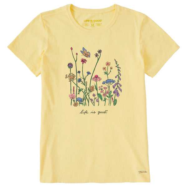 Life Is Good Women's Realaxed Wildflowers Short Sleeve Tee