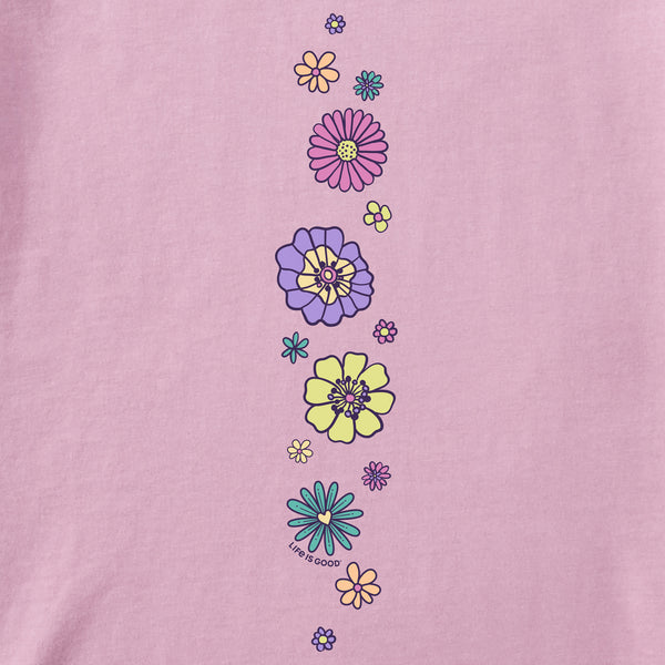 Life Is Good Women's Retro Flowers Long Sleeve Crusher Tee