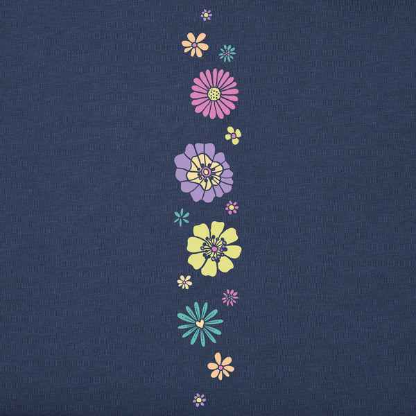 Life Is Good Women's Retro Flowers Long Sleeve Crusher Tee