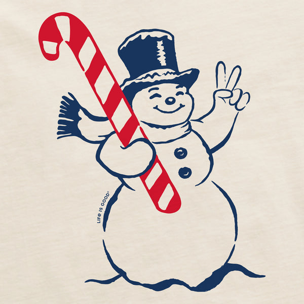 Life Is Good Women's Retro Peace Snowman Long Sleeve Crusher Tee