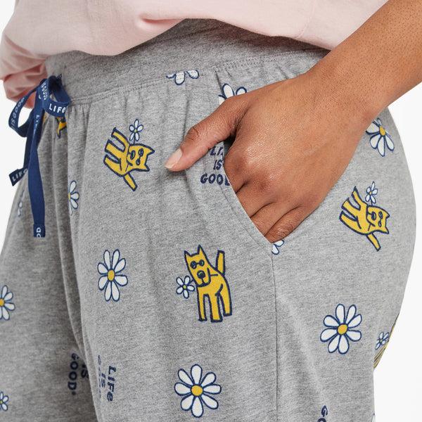 Life Is Good Women's Rocket With Daisy Pattern Snuggle Up Sleep Pant
