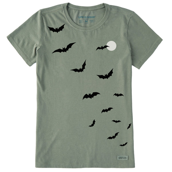 life is good Women's Scattered Bats Short Sleeve Crusher Tee