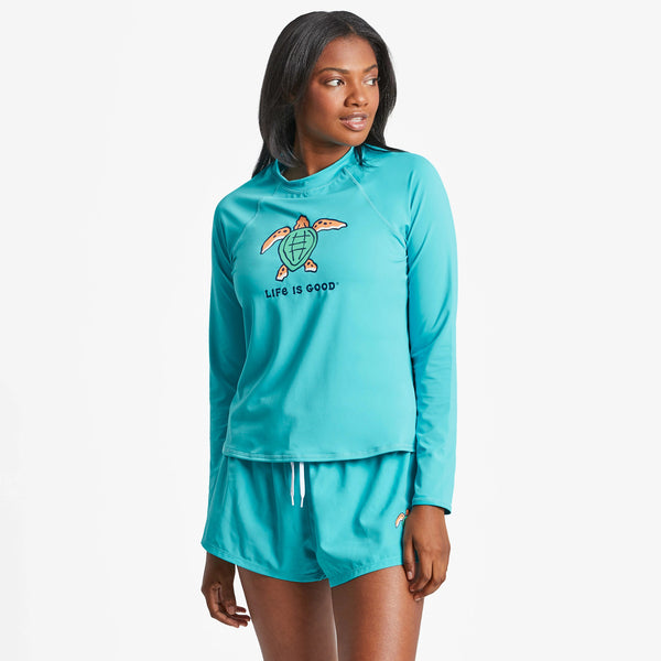 life is good Women's Sea Turtle Long Sleeve Rashguard