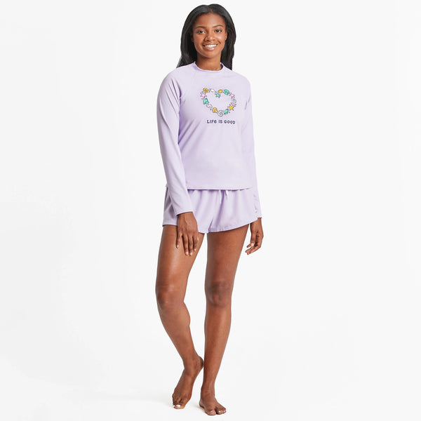 Life Is Good Women's Seashells Heart Long Sleeve Rashguard