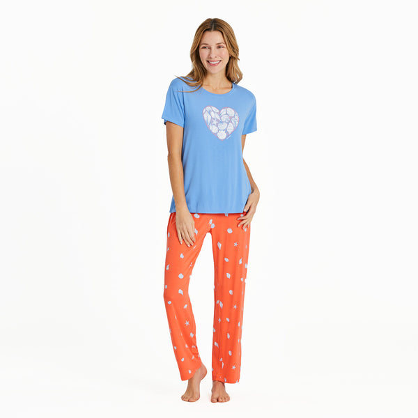 Life Is Good Women's Shell Heart Lightweight Sleep Tee