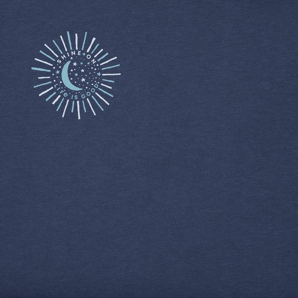 Life Is Good Women's Shine On Little Moon Short Sleeve Crusher Tee