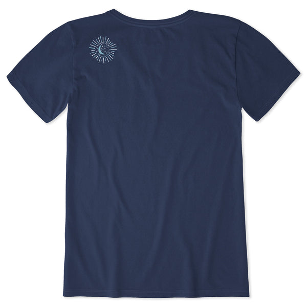 life is good Women's Shine On Little Moon Short Sleeve Crusher Tee