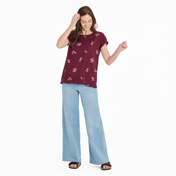 Life Is Good Women's Simple Blossom Pattern Crusher-LITE Easy Tee