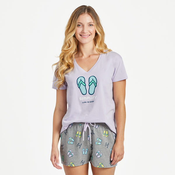 life is good Women's Simplify Flip Flops Snuggle Up Relaxed Sleep Vee