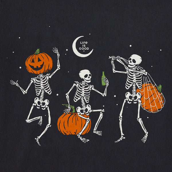 Life Is Good Women's Skeleton Pumpkins Long Sleeve Crusher Tee