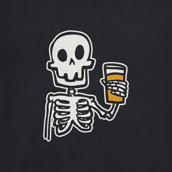 Life Is Good Women's Skeleton W Beer Crusher-LITE Shrunken Tee