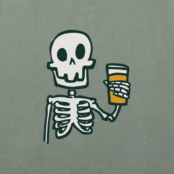 Life Is Good Women's Skeleton W Beer Crusher-LITE Shrunken Tee