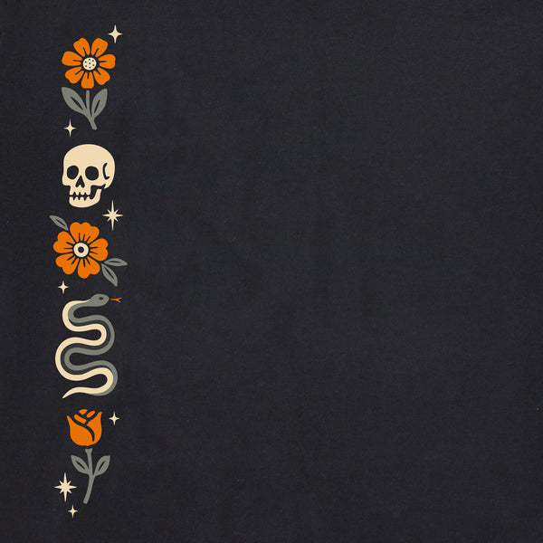 Life Is Good Women's Skull U0026 Snake Flowers Short Sleeve Crusher Tee