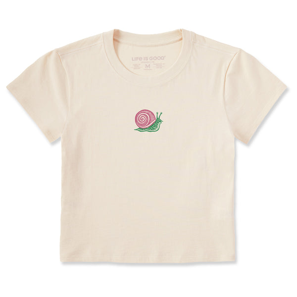 life is good Women's Snail Mini Crusher-LITE Shrunken Tee