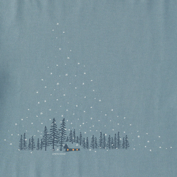 Life Is Good Women's Snowy Winter Cabin Long Sleeve Crusher Tee