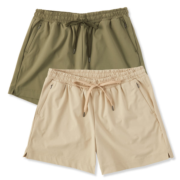 life is good Women's Solid 2-Pack Everyday Short- Multi