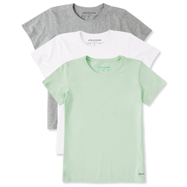 life is good Women's Solid 3-Pack Crusher-LITE Crew Multi 2