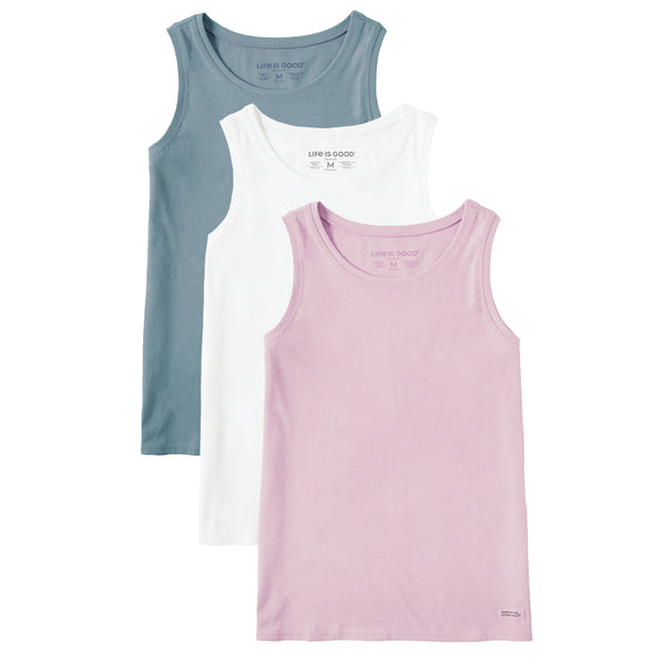 life is good Women's Solid 3-Pack Crusher Tank- Multi 2