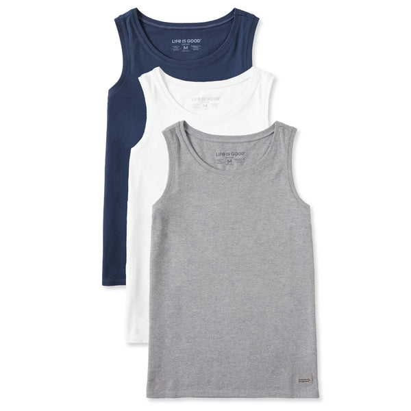 life is good Women's Solid 3-Pack Crusher Tank- Multi 5