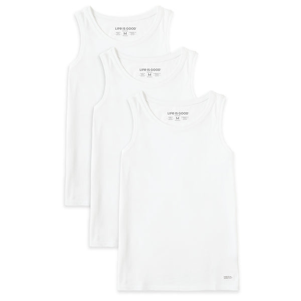 life is good Women's Solid 3-Pack Crusher Tank- White