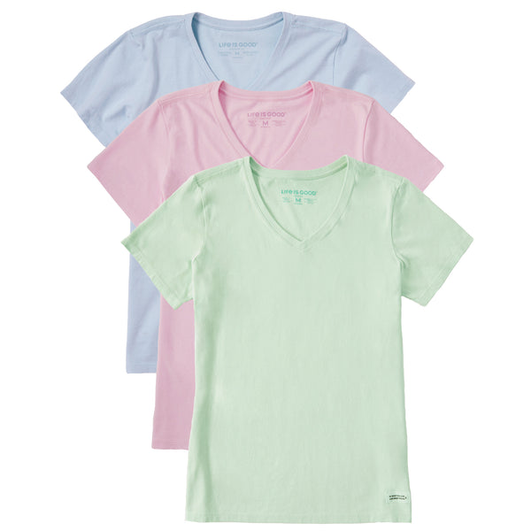 life is good Women's Solid 3-Pack Crusher Vee- Multi 1