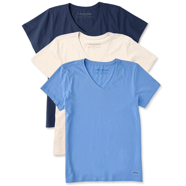 life is good Women's Solid 3-Pack Crusher- Vee Multi 4