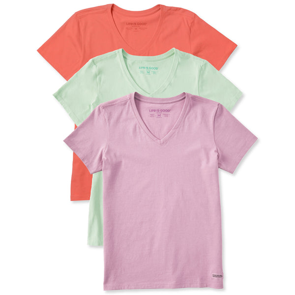 life is good Women's Solid 3-Pack Crusher- Vee Multi 5