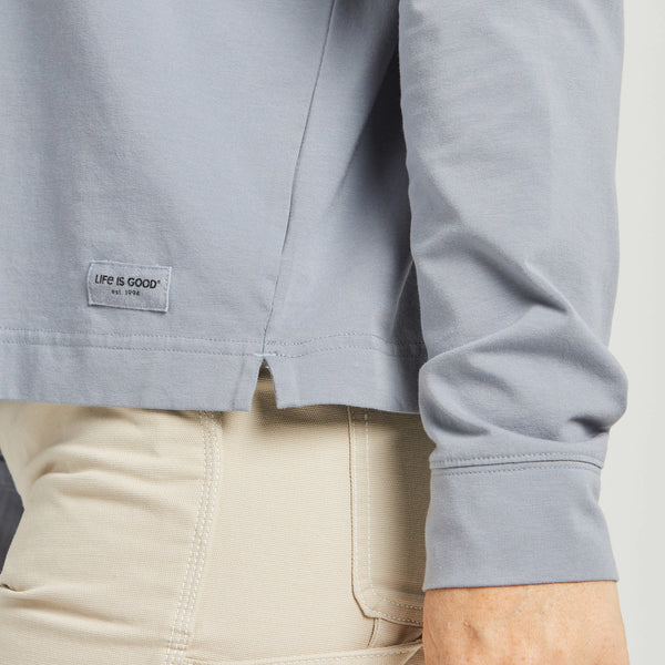 Life Is Good Women's Solid Crusher-FLEX Collared Pullover