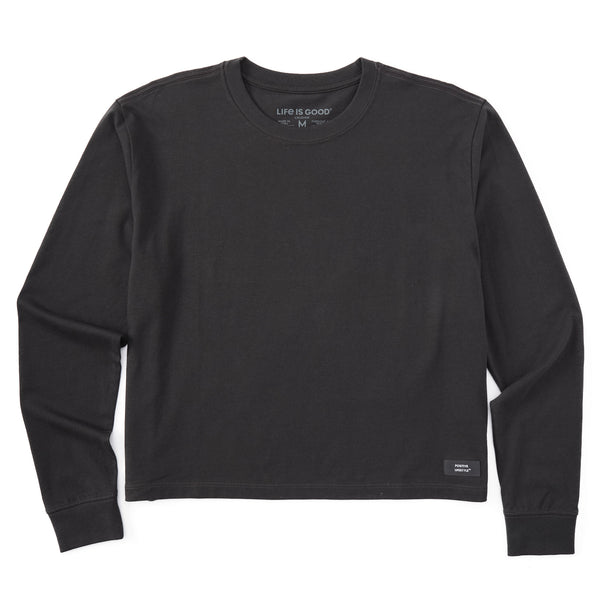 Life Is Good Women's Solid Long Sleeve Crusher Boxy Tee