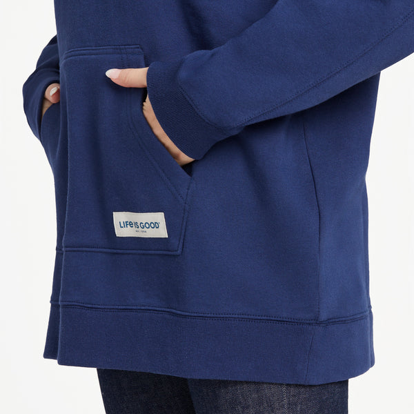 Life Is Good Women's Solid Oversized Simply True Fleece Hoodie