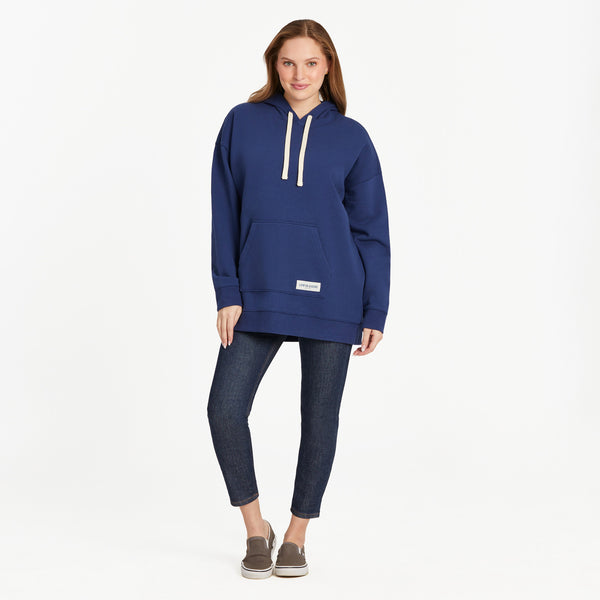 Life Is Good Women's Solid Oversized Simply True Fleece Hoodie