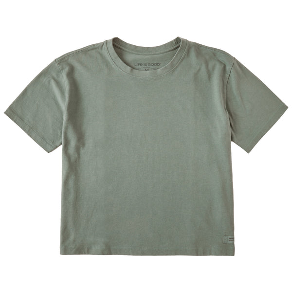 Life Is Good Women's Solid Short Sleeve Crusher Boxy Tee