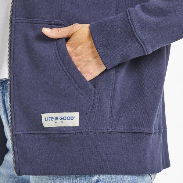 Life Is Good Women's Solid Simply True Fleece Zip Hoodie