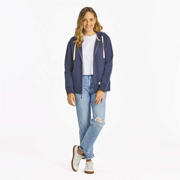 Life Is Good Women's Solid Simply True Fleece Zip Hoodie