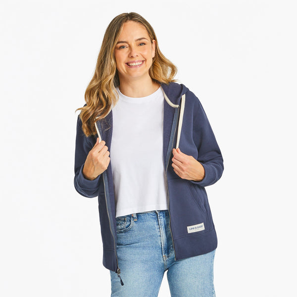 life is good Women's Solid Simply True Fleece Zip Hoodie