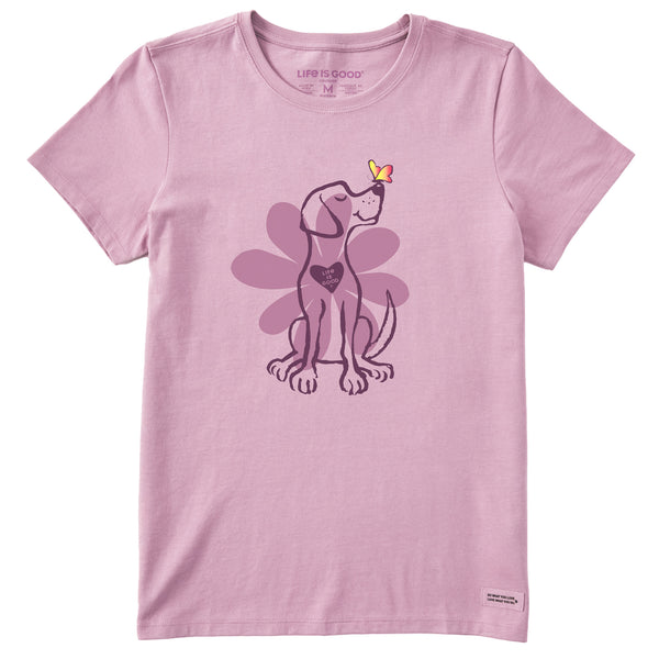 life is good Women's Spring Daisy Dog Short Sleeve Tee