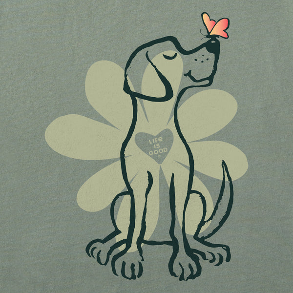 Life Is Good Women's Spring Daisy Dog Short Sleeve Vee