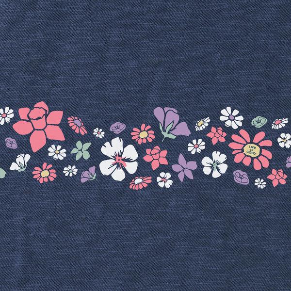 Life Is Good Women's Spring Wildflower Stripe Textured Slub Tank