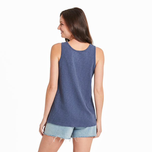 Life Is Good Women's Spring Wildflower Stripe Textured Slub Tank