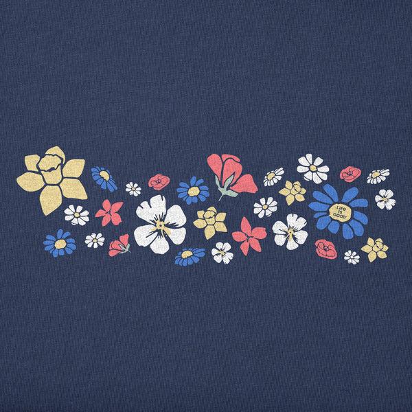 Life Is Good Women's Spring Wildflowers Pattern Short Sleeve Crusher Tee