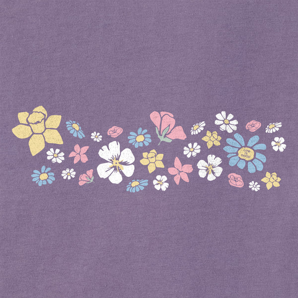 Life Is Good Women's Spring Wildflowers Pattern Short Sleeve Crusher Tee