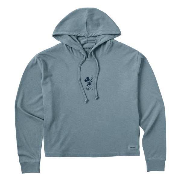 life is good Women's Steamboat Willie Peace Mini Crusher Boxy Hoodie