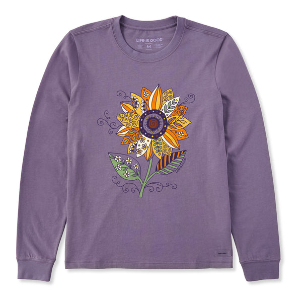 life is good Women's Sunflower Season Long Sleeve Crusher Tee