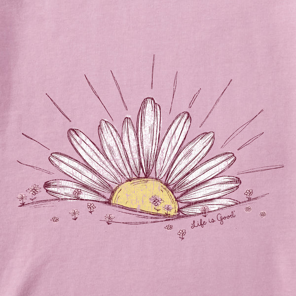 Life Is Good Women's Sunrise Daisy Short Sleeve Crusher Vee