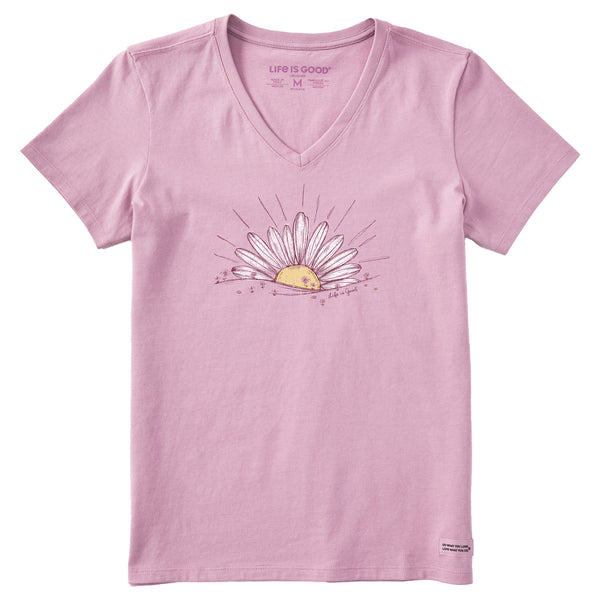 life is good Women's Sunrise Daisy Short Sleeve Crusher Vee