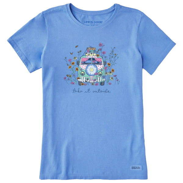 Life Is Good Women's Take It Outside Wildflower Van Short Sleeve Tee