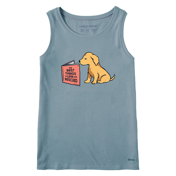 life is good Women's The Best Things are Rescued Crusher Tank